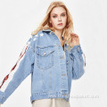 2021 Autumn New Women Sequins Patchwork Denim Jacket